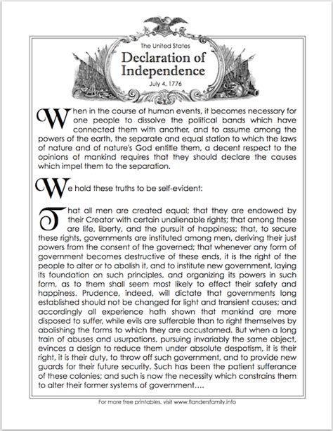 Printable Student Declaration Of Independence